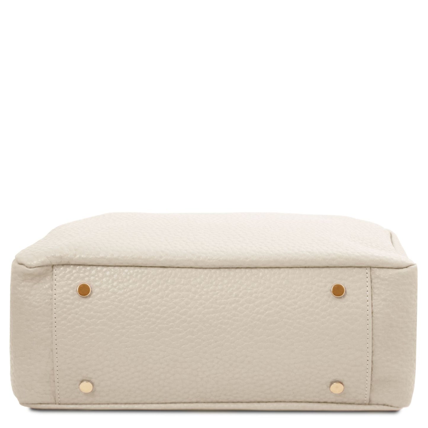 Amy Soft Leather Tote Bag Beige with Protective gold tone Hardware at the Bottom of the Bag by Montipi Australia