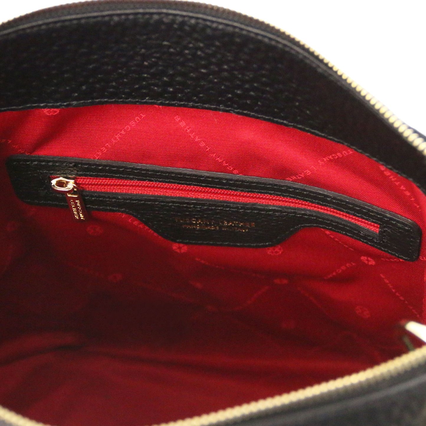 Amy Soft Leather Tote Bag Black Designer Red Interior Couture Zip pocket details by Montipi Australia