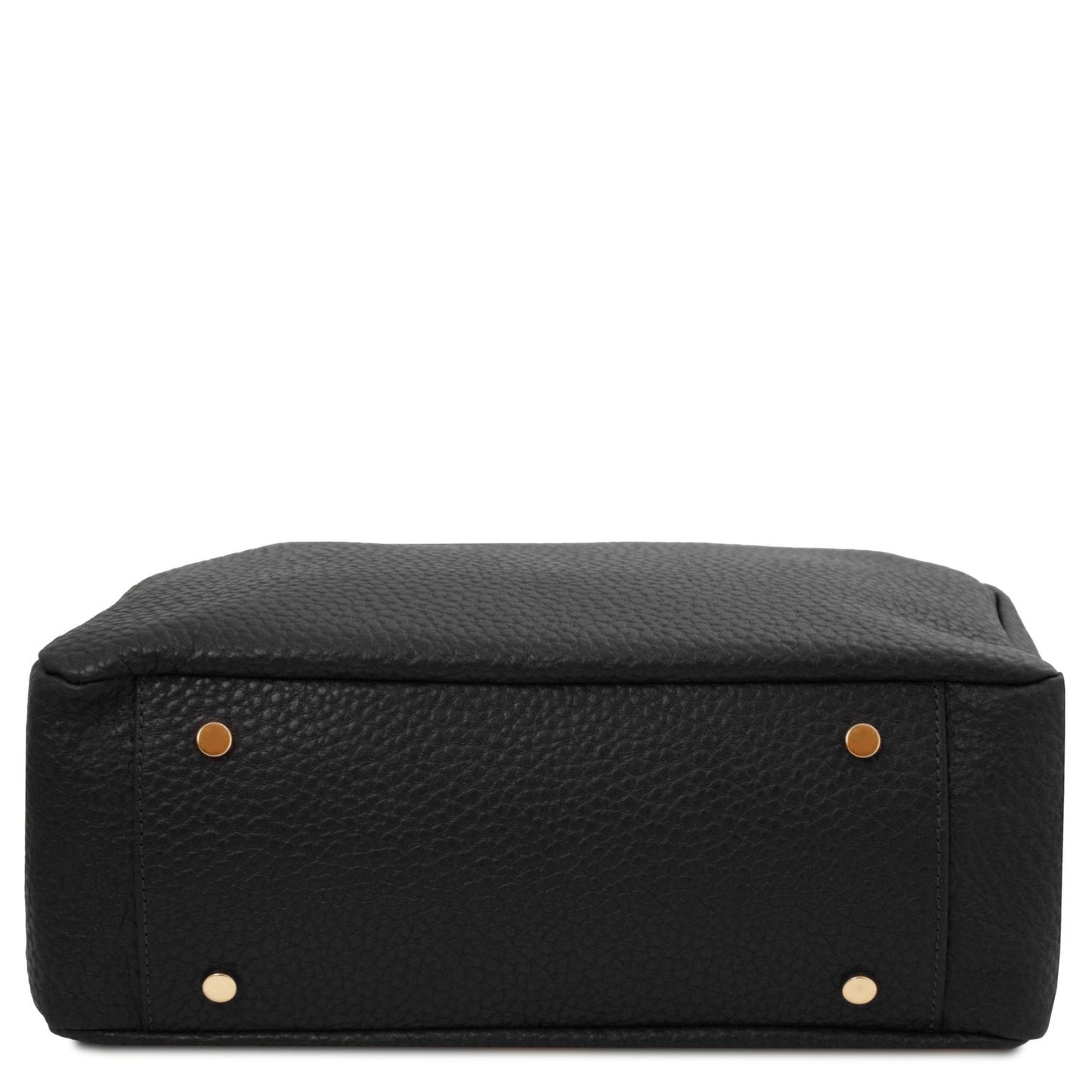 Amy Soft Leather Tote Bag Black with Protective gold tone Hardware at the Bottom of the Bag by Montipi Australia