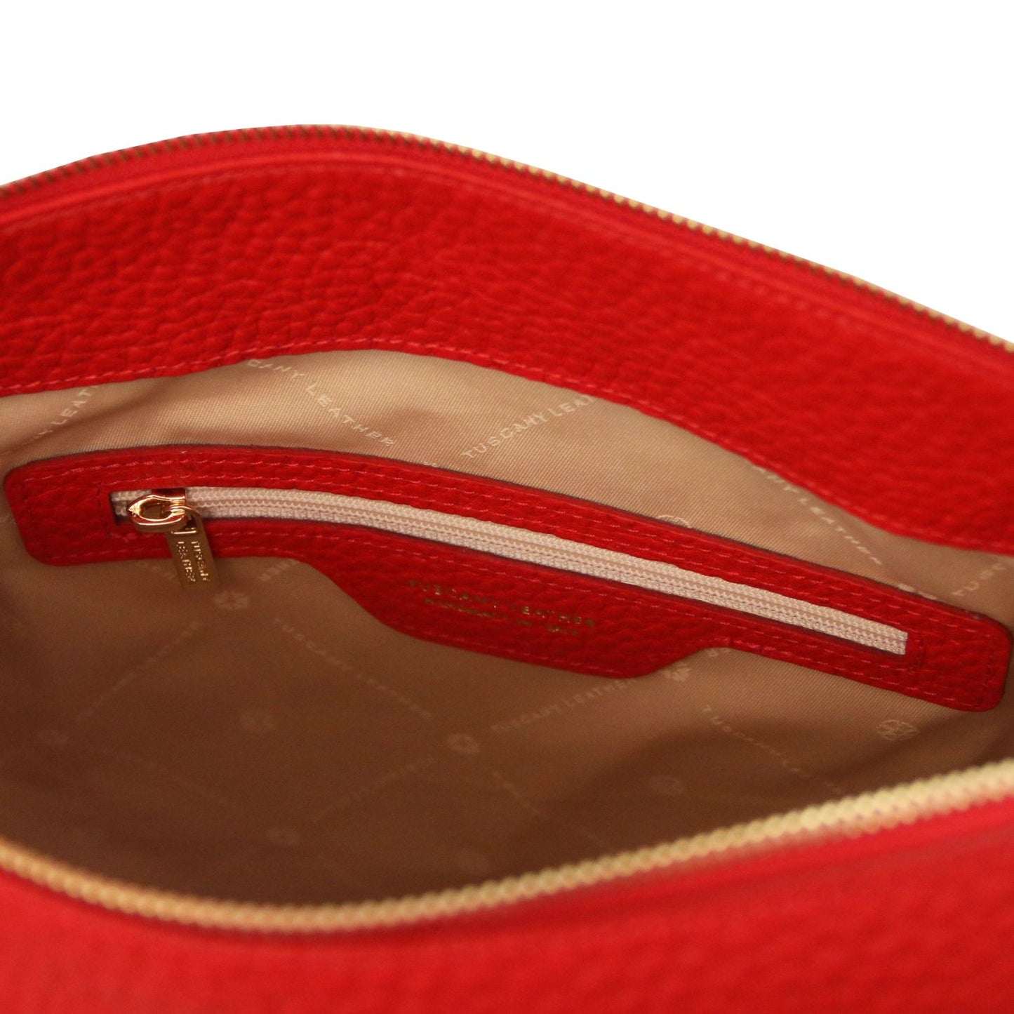 Amy Soft Leather Tote Bag Red Designer Beige Interior Couture Zip pocket details by Montipi Australia