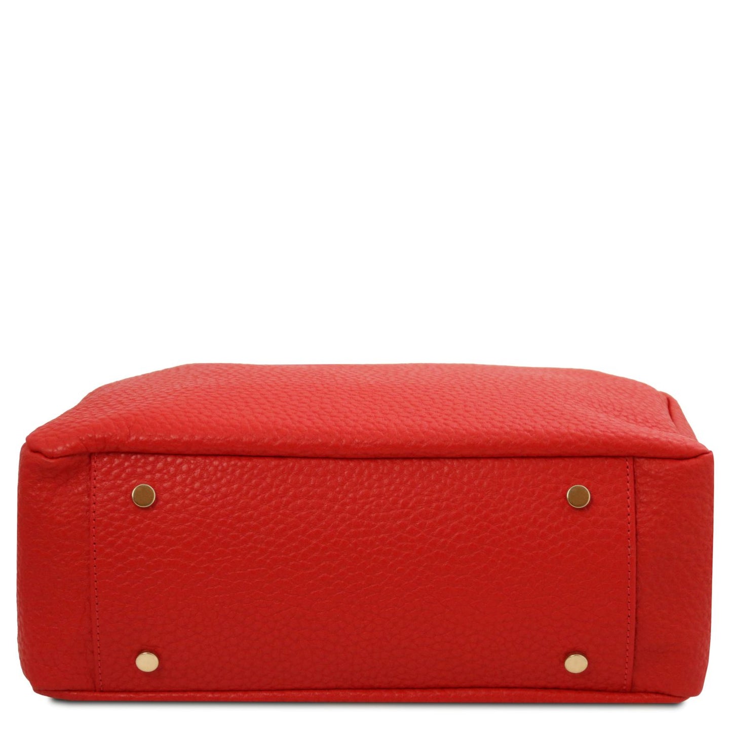 Amy Soft Leather Tote Bag Red with Protective gold tone Hardware at the Bottom of the Bag by Montipi Australia