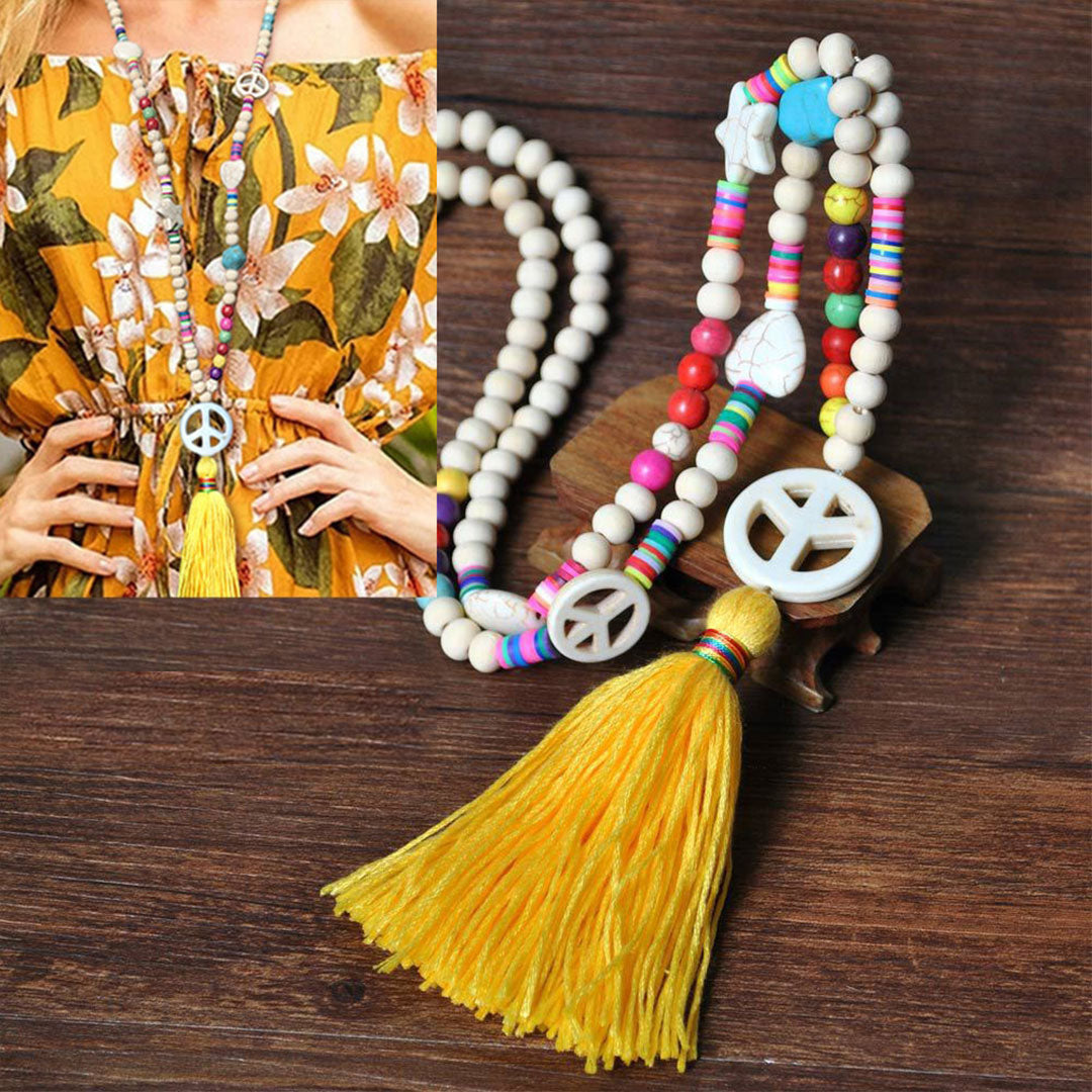 Beach Boho Hippie Colours Beaded Necklace Montipi