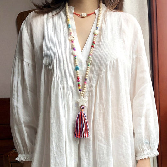 Beach Boho Hippie Colours Beaded Necklace Montipi