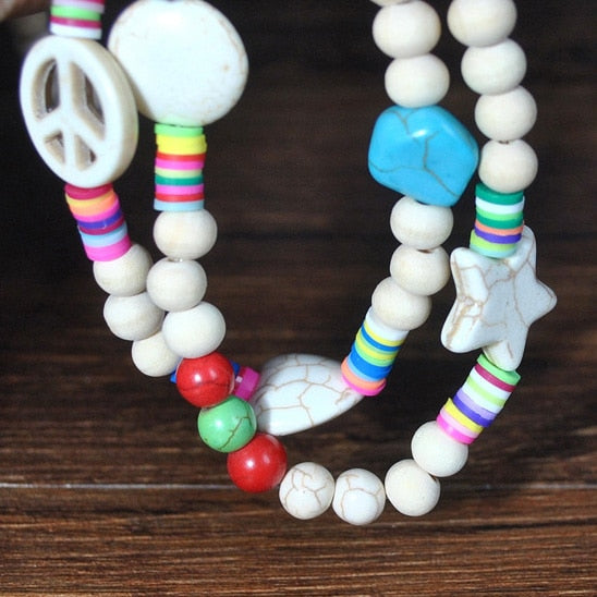 Beach Boho Hippie Colours Beaded Necklace Montipi