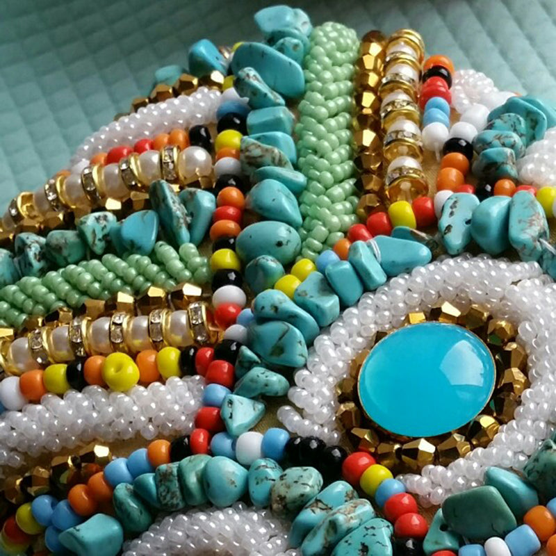 Beaded Turquoise Ibiza Clutch Bag Montipi