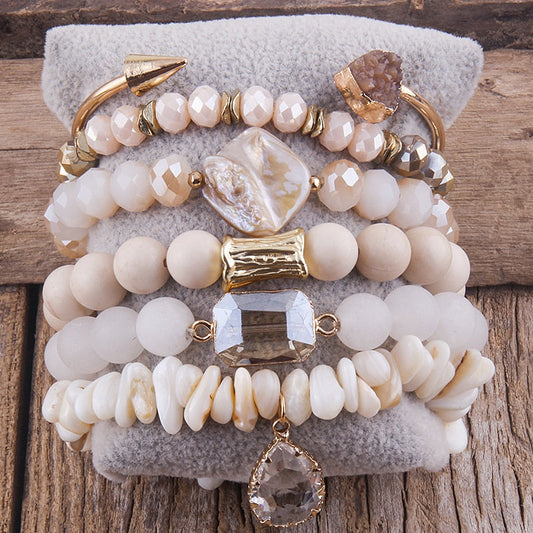 Boho Chic Statement Beaded Bracelet Set Montipi