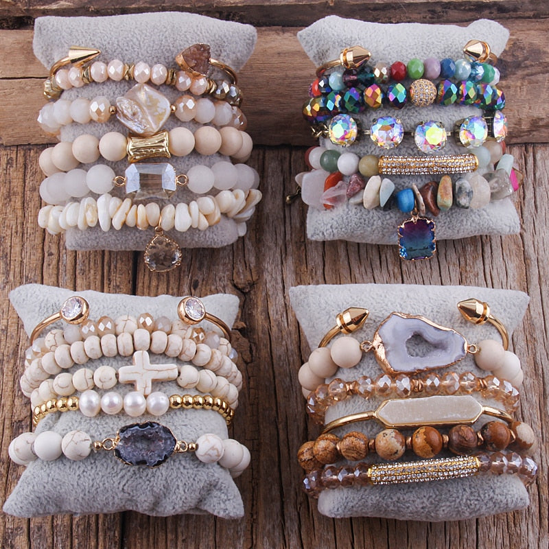 Boho Chic Statement Beaded Bracelet Set Montipi