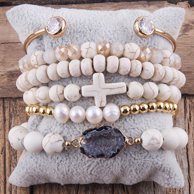 Boho Chic Statement Beaded Bracelet Set Montipi