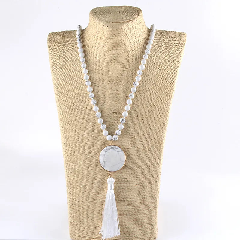 Boho Chic Stone Beaded Necklace Montipi
