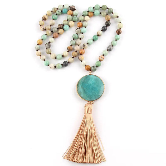 Boho Chic Stone Beaded Necklace Montipi