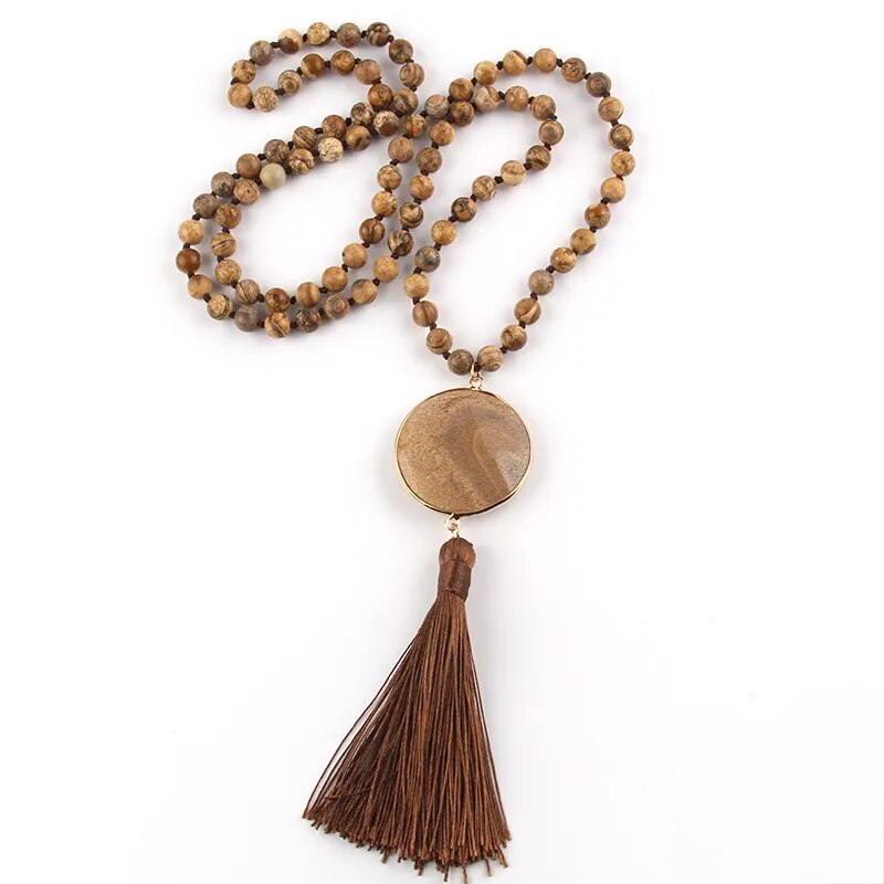 Boho Chic Stone Beaded Necklace Montipi
