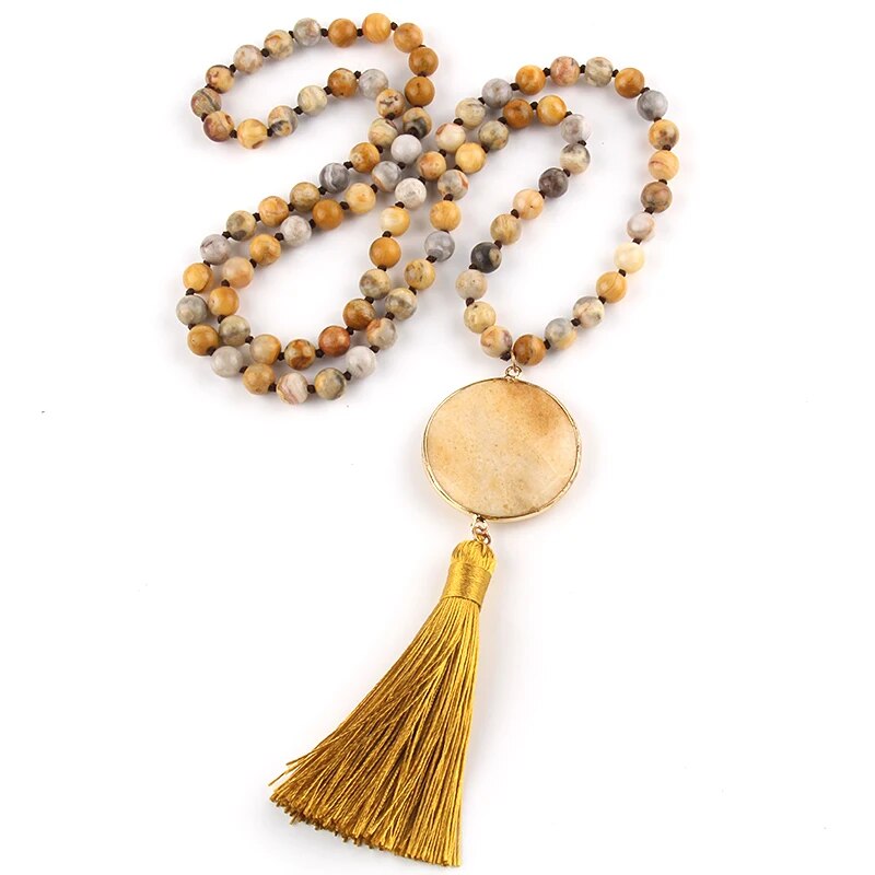 Boho Chic Stone Beaded Necklace Montipi