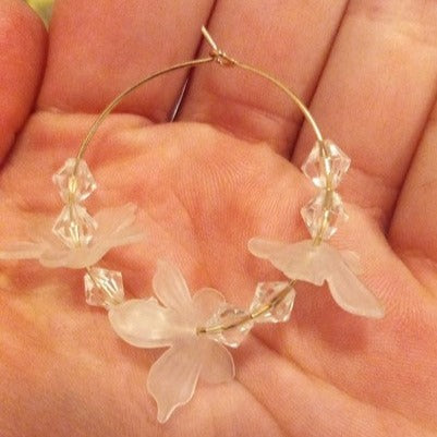 Bridal Boho Chic White Flower Earrings Montipi