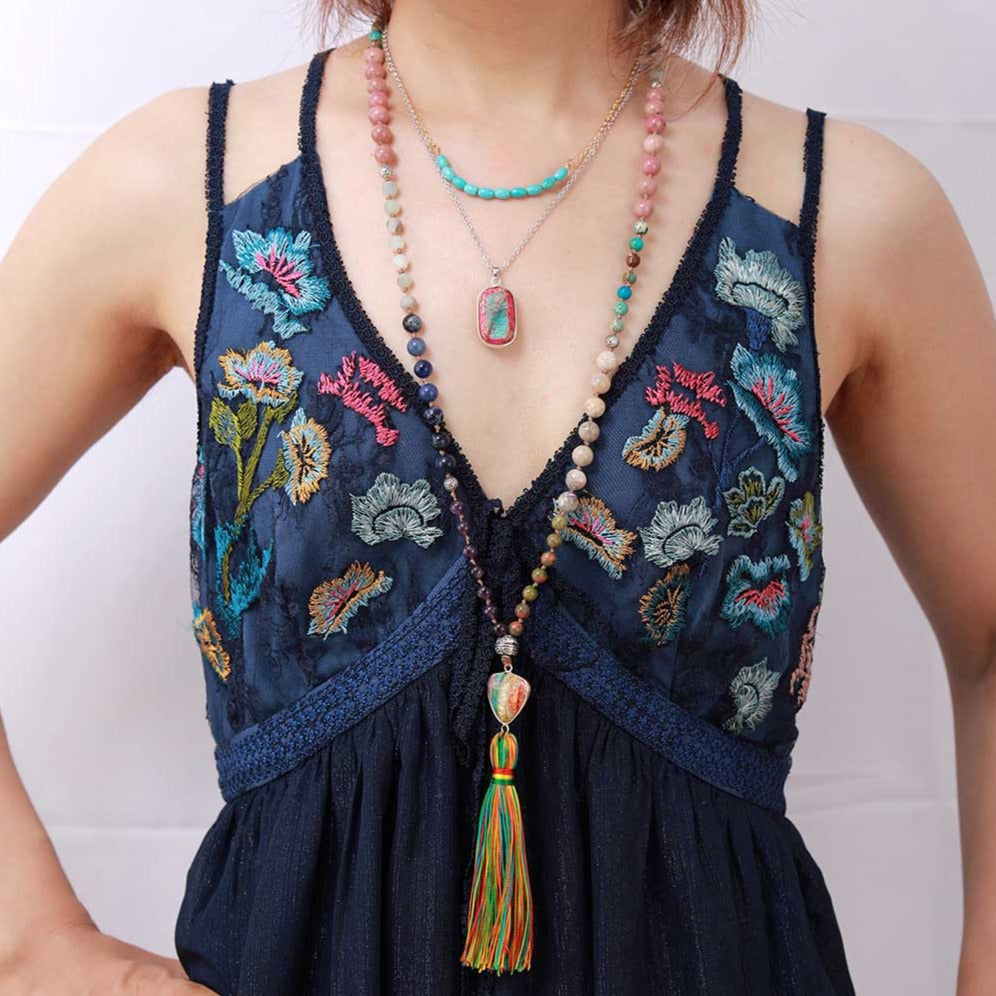 Chakra Natural Stones Beaded Necklace Montipi