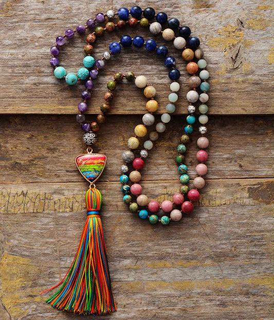 Chakra Natural Stones Beaded Necklace Montipi