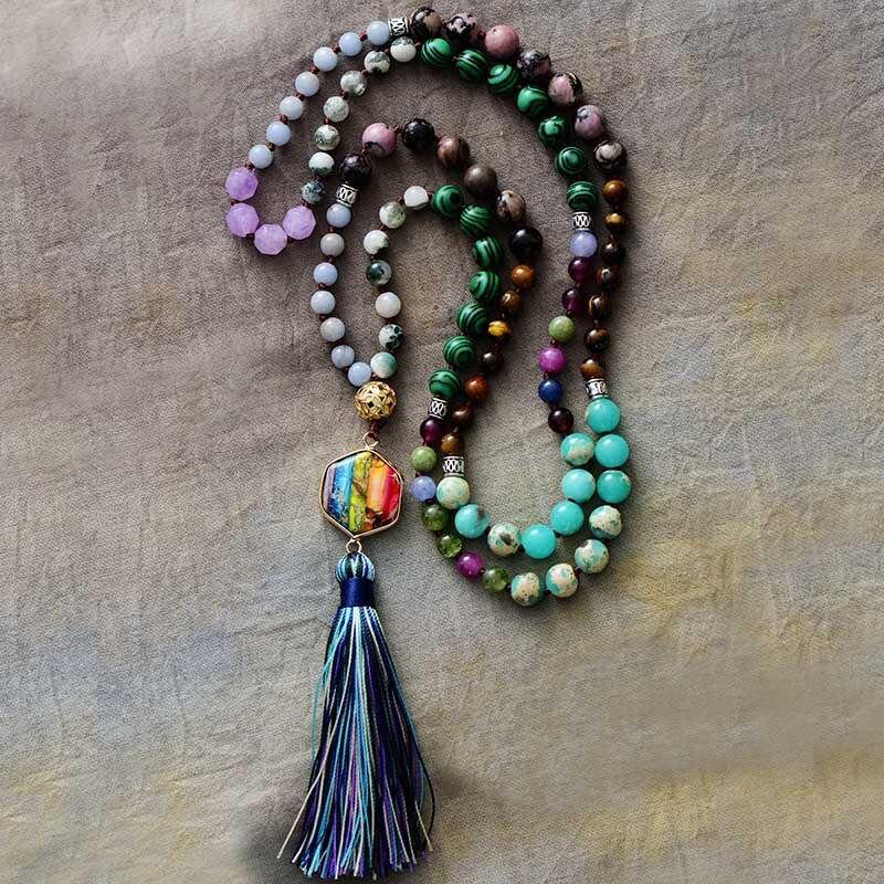 Chakra Natural Stones Beaded Necklace Montipi