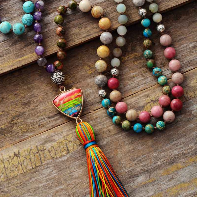 Chakra Natural Stones Beaded Necklace Montipi