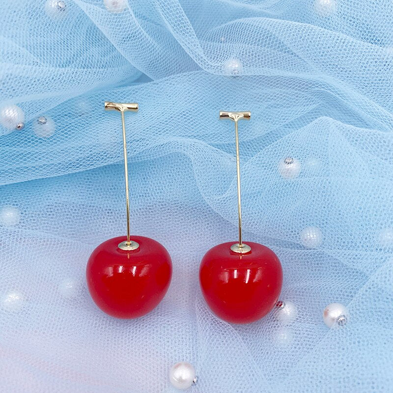 Cherry Earrings Resin Drop Earrings Montipi