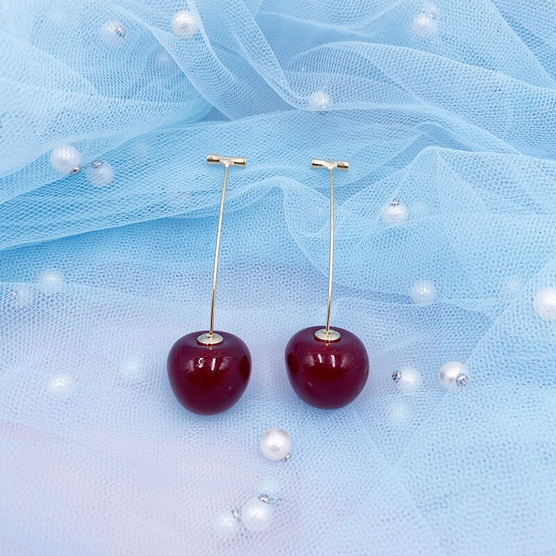 Cherry Earrings Resin Drop Earrings Montipi