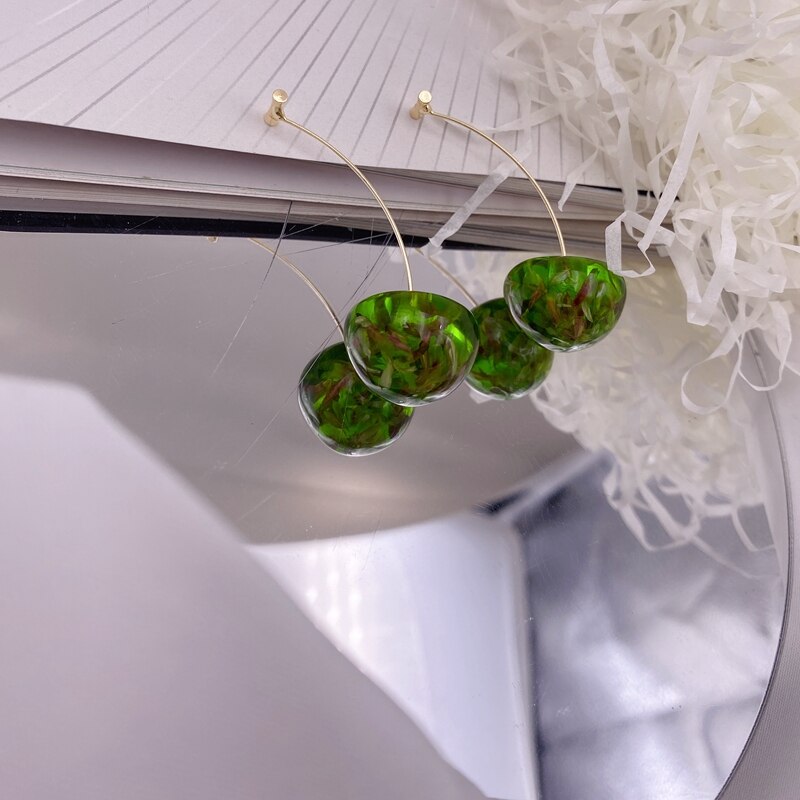 Cherry Earrings Resin Drop Earrings Montipi