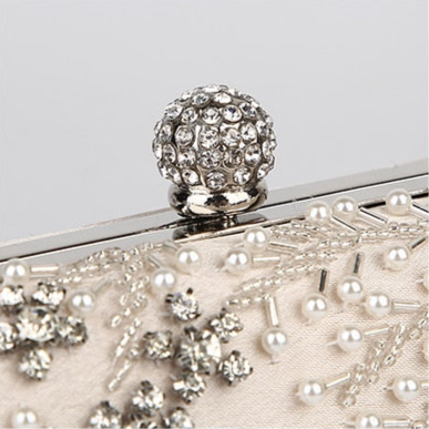 Crystal Elegance Pearl Beaded Clutch Montipi