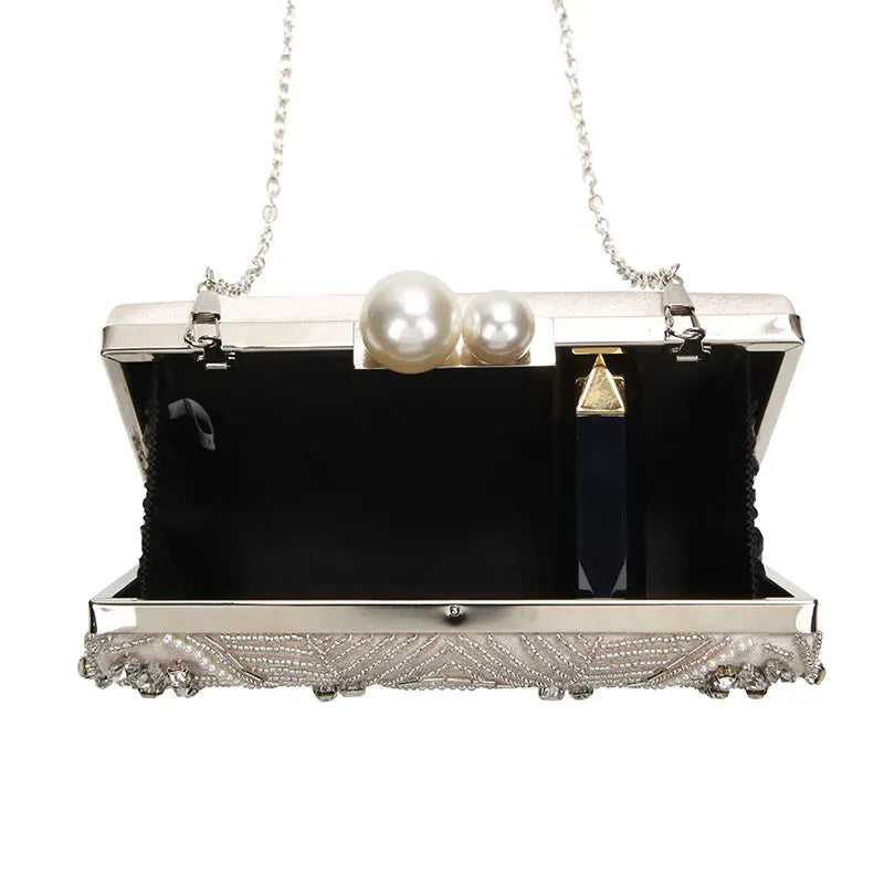 Crystal Pearl Statement Clutch Bag Montipi