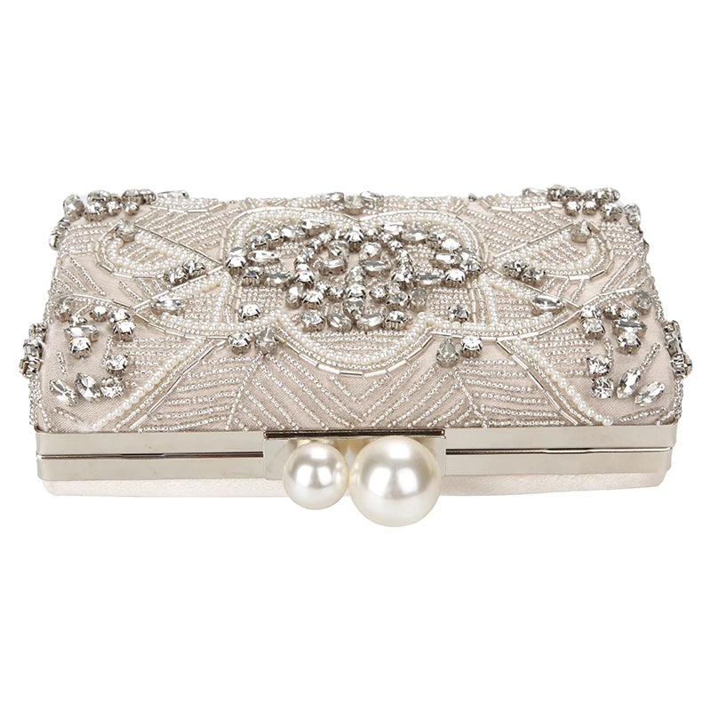Crystal Pearl Statement Clutch Bag Montipi