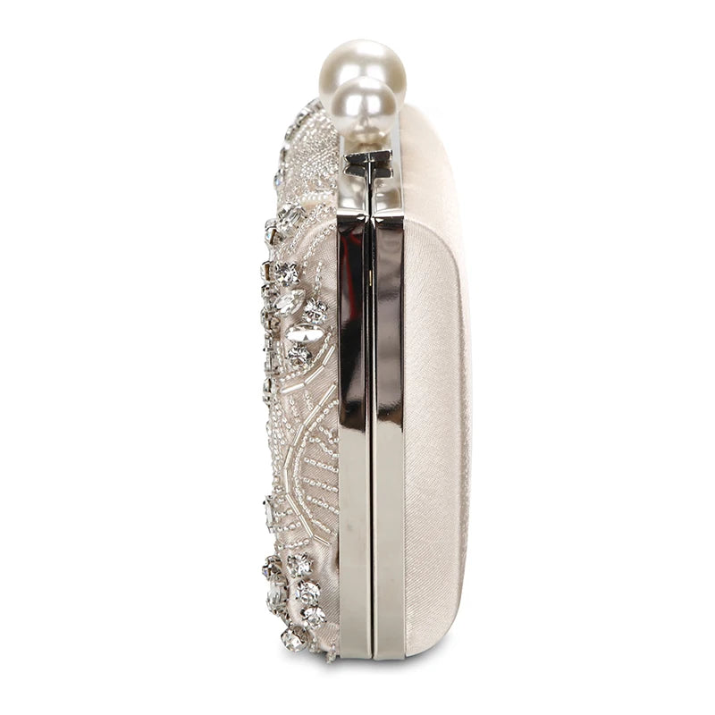 Crystal Pearl Statement Clutch Bag Montipi