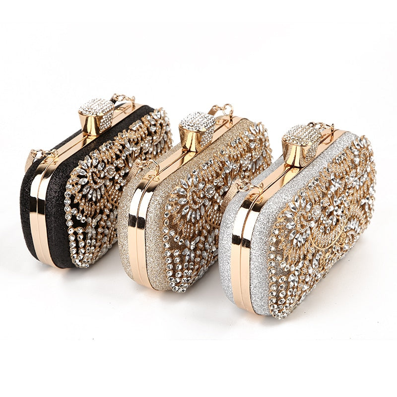 Diamond Floral Evening Clutch Bag Montipi