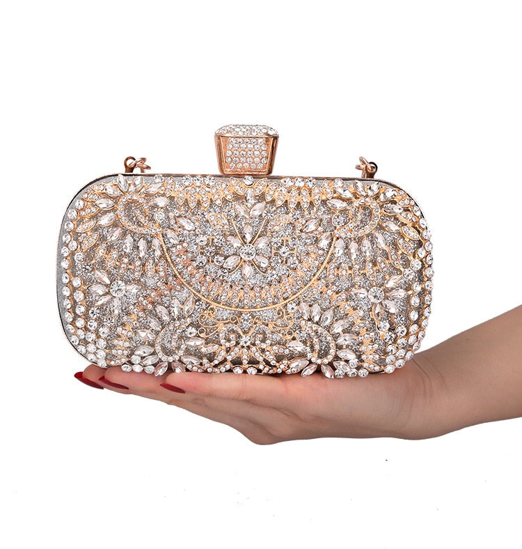 Diamond Floral Evening Clutch Bag Montipi