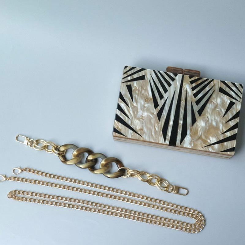 Eclectic Boho Designer Zebra Acrylic Bag Montipi