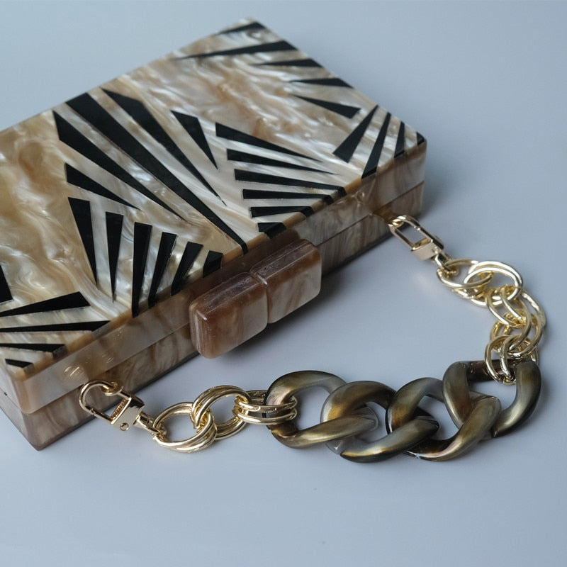 Eclectic Boho Designer Zebra Acrylic Bag Montipi