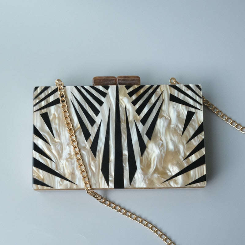 Eclectic Boho Designer Zebra Acrylic Bag Montipi