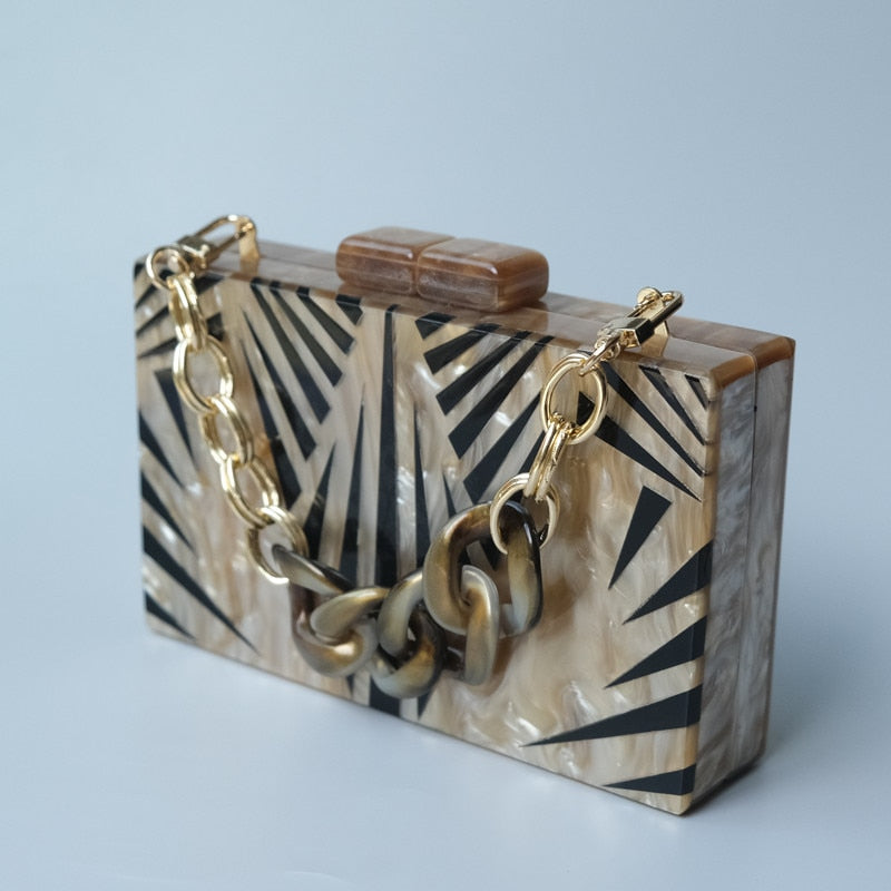 Eclectic Boho Designer Zebra Acrylic Bag Montipi