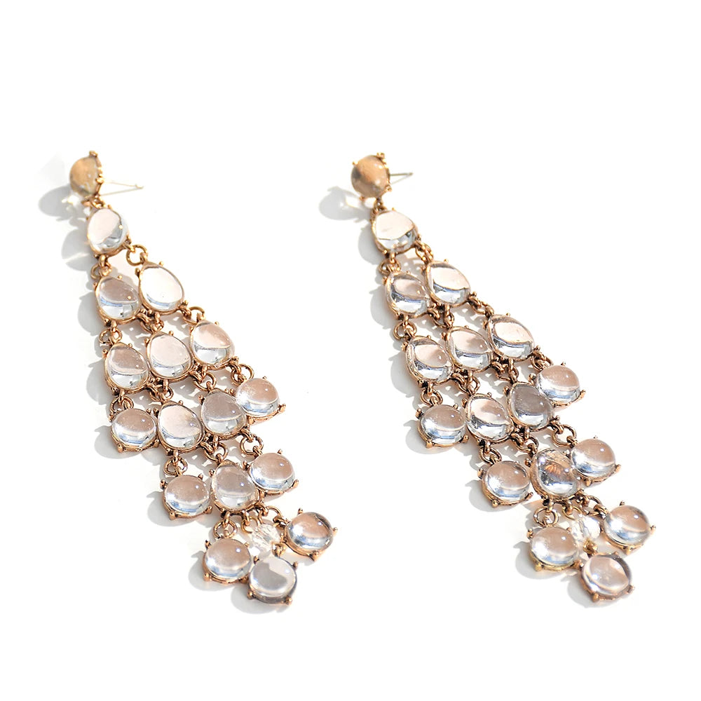 Elegant-Transparent Crystals Tassel-Drop-Earrings-by Montipi
