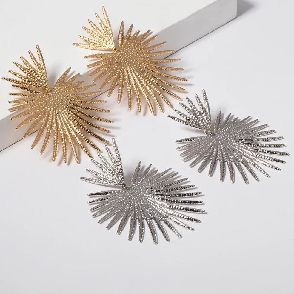 Exotic Palm Designer Statement Earrings Montipi