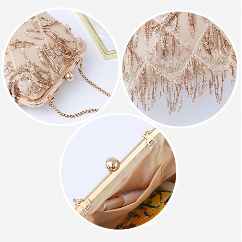 Gatsby Vintage Sequin Clutch Bag Montipi