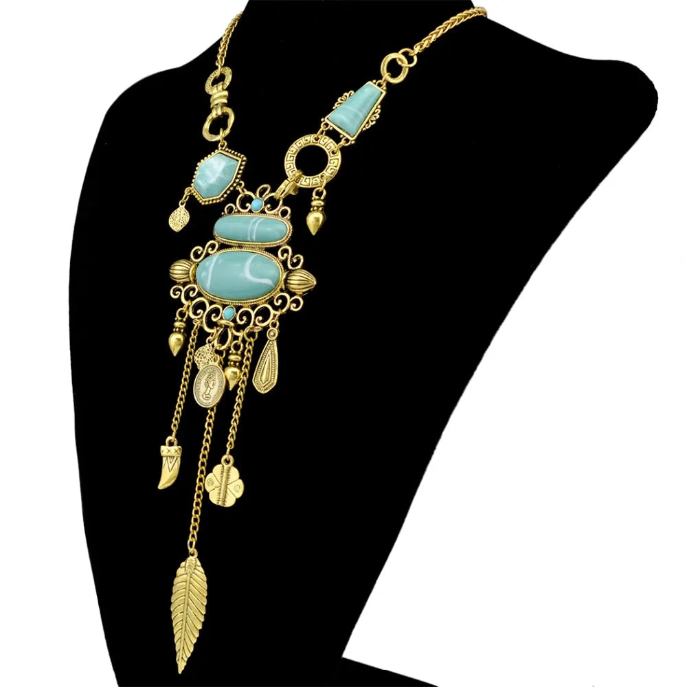 Gypsy Queen Bohemian Turquoise Necklace Montipi