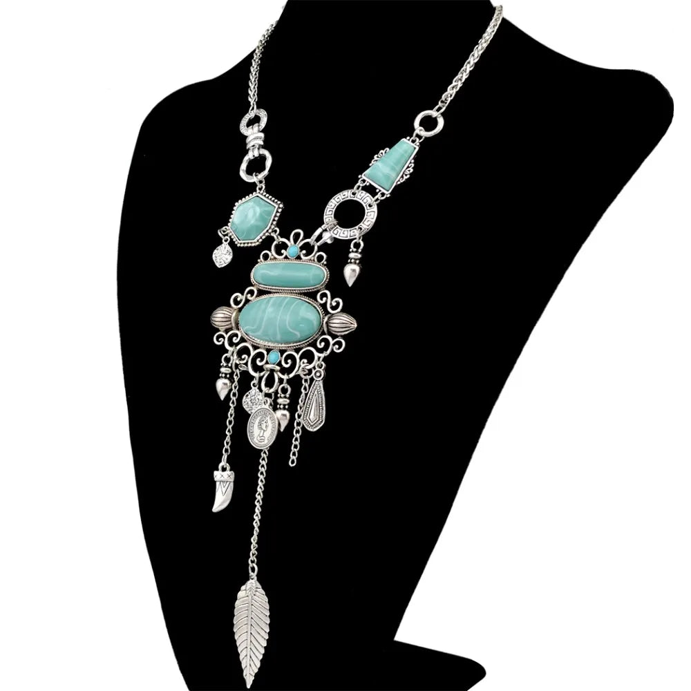 Gypsy Queen Bohemian Turquoise Necklace Montipi