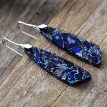 Jasper Elegance Stone Dangle Earrings