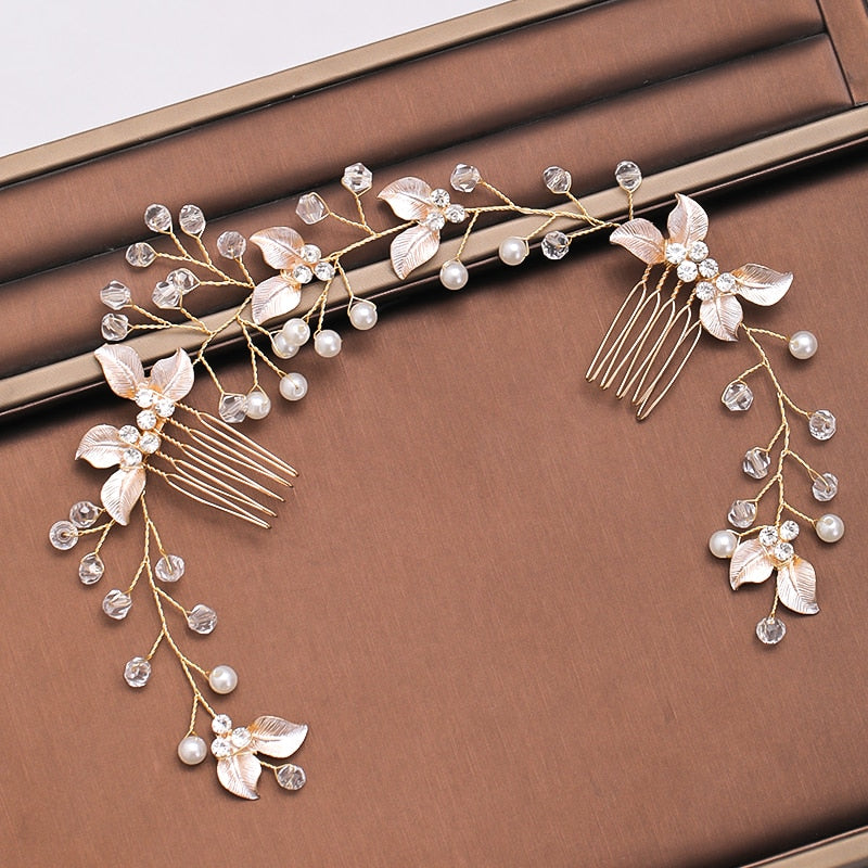 Light Gold Romantic Boho Tiara Montipi