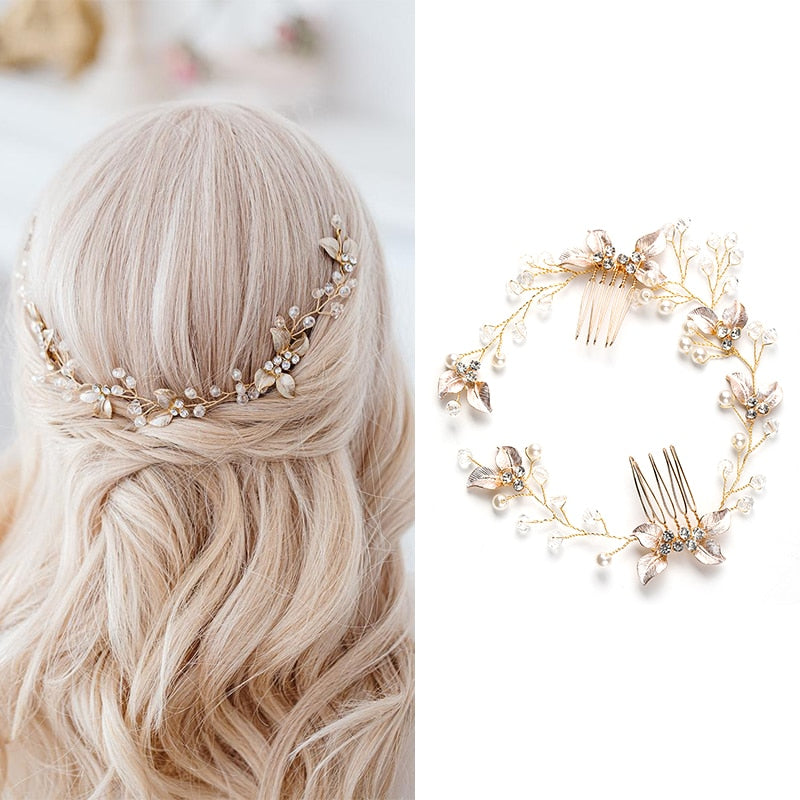 Light Gold Romantic Boho Tiara Montipi