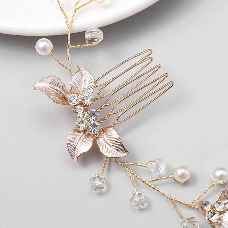 Light Gold Romantic Boho Tiara Montipi