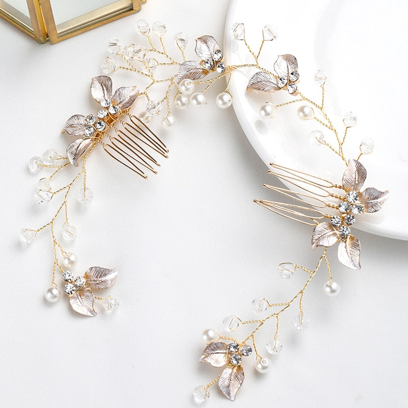 Light Gold Romantic Boho Tiara Montipi