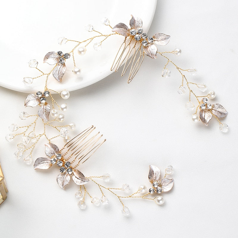 Light Gold Romantic Boho Tiara Montipi