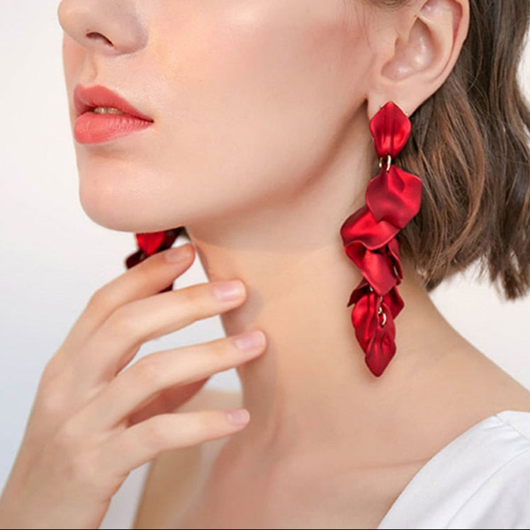 Lila Acrylic Petal Tassel Drop Earrings Montipi