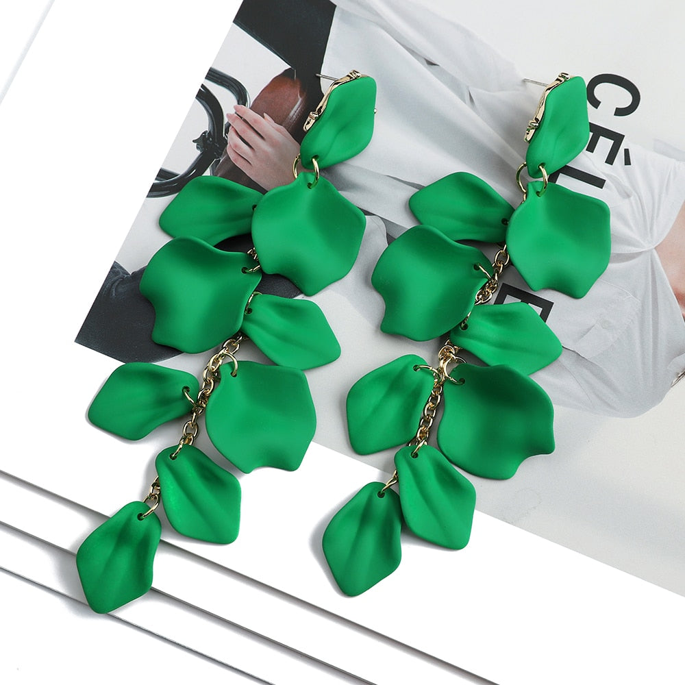 Lila Acrylic Petal Tassel Drop Earrings Montipi