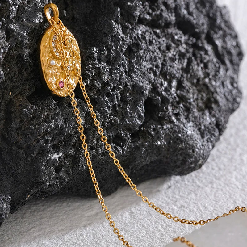 Lunara Celestial Medallion Necklace