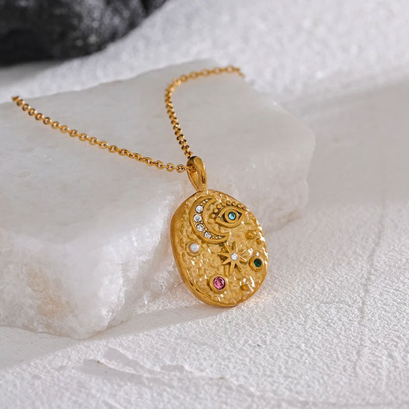 Lunara Celestial Medallion Necklace