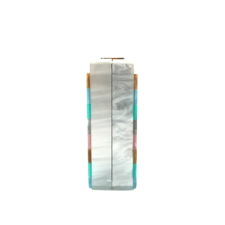 Luxury Aurora Striped Acrylic Clutch Bag Montipi